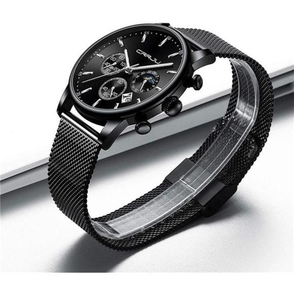 Men's Watches Auto Date Chronograph Watch Men Sports Watches Waterproof 30M - Picture 5 of 6